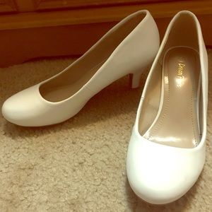 White kitten heels 2”